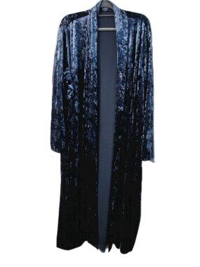 Womens Velvet Cardigan Size 5XL Duster Long Sleeve Open Front Coat Jacket